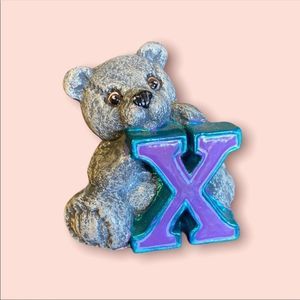 CERAMIC Bear With Letter X